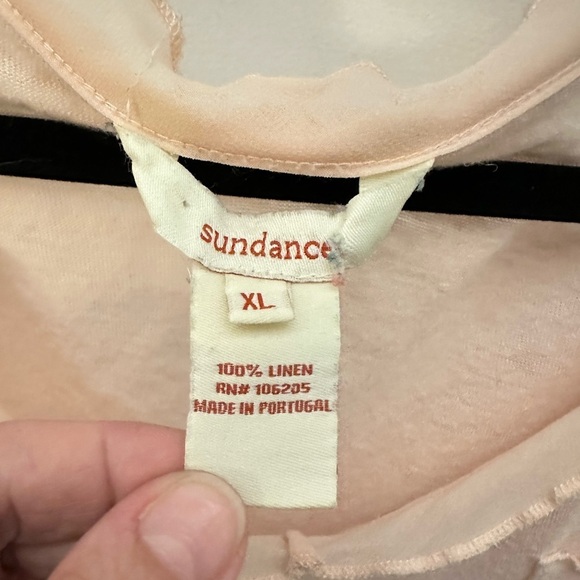 SUNDANCE Linen woman pink short sleeve lagonlook lightweight casual tee XL - Picture 4 of 10